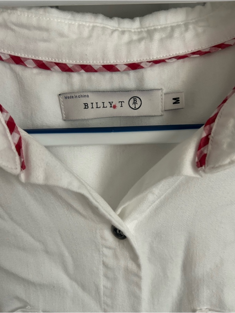 Billy T White Tie Front Button Down Shirt Lyocell Lightweight Top Size M